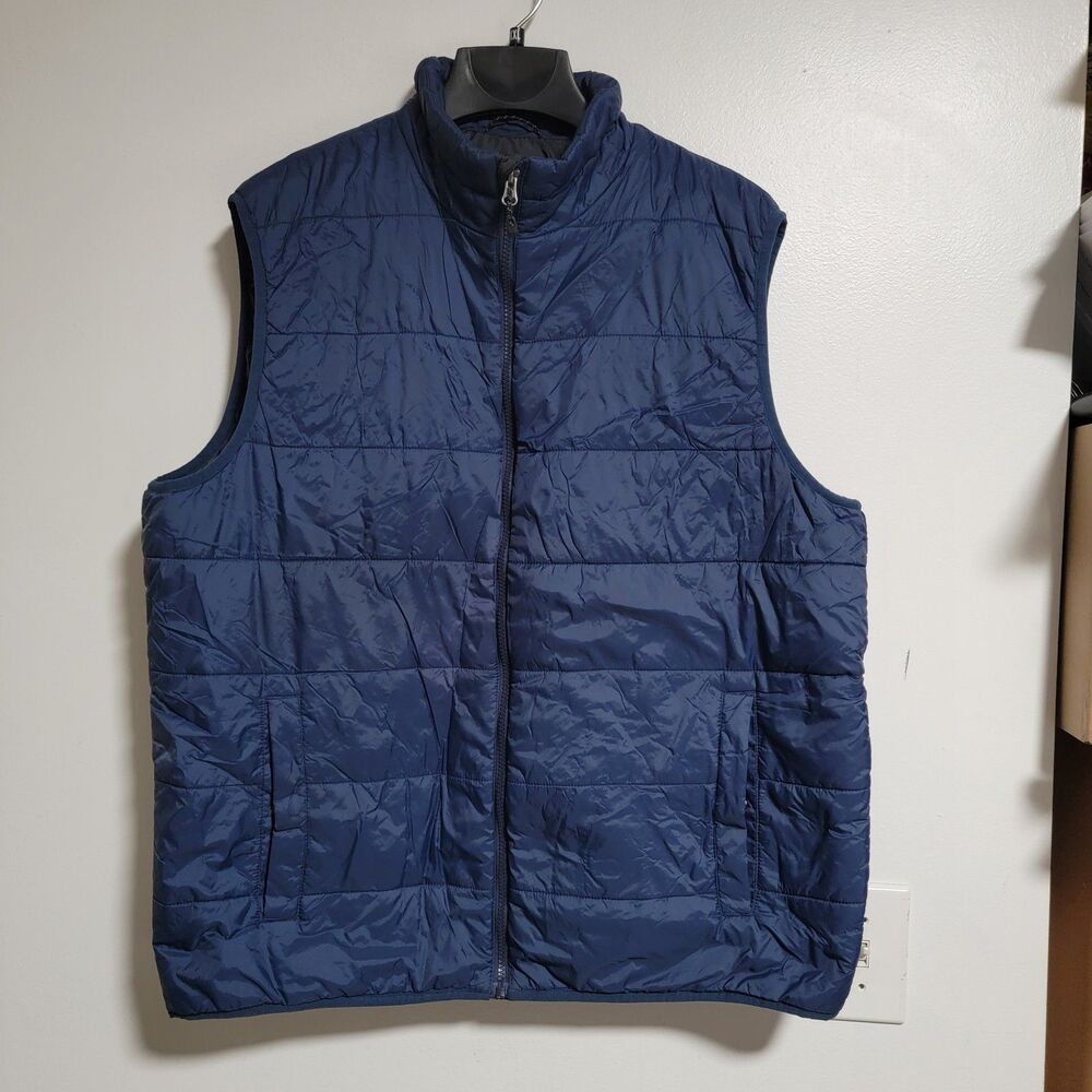 Swiss Tech Puffer Vest Mens XL Dark Navy Blue Quilted Full Zip SM47507Y